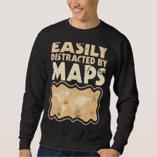 Sudadera Distracción fácil por mapas geográficos 2