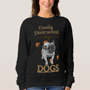 Sudadera Distracción fácil por perros Bulldog gris francés