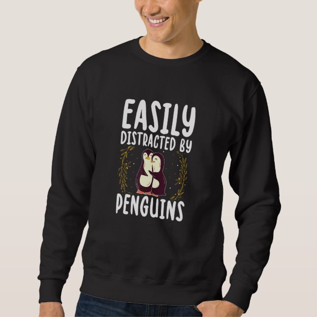 Sudadera Distracción fácil por pingüinos - pingüino (Anverso)
