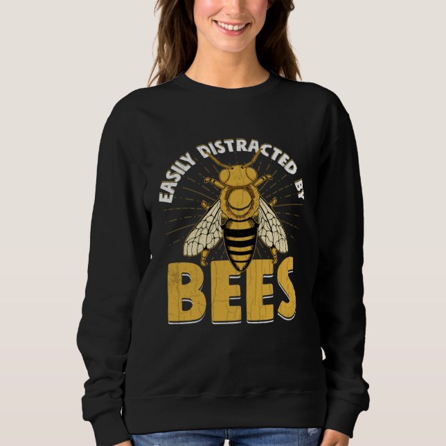Sudadera Distracted By Bees  Beekeeper Beekeeping Honey Gra (Anverso)