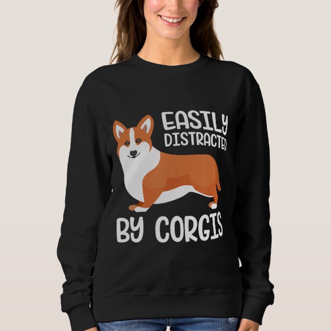 Sudadera Distrado Fácilmente Por Corgis Para Gog (Anverso)