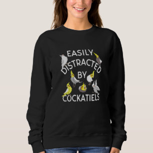 Sudadera Distraída Fácilmente Por Los Cockatiels Cute Birds