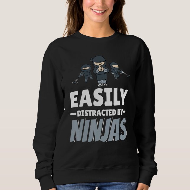 Sudadera Distraído Fácilmente Por El Japonés Ninjas Shinobi (Anverso)