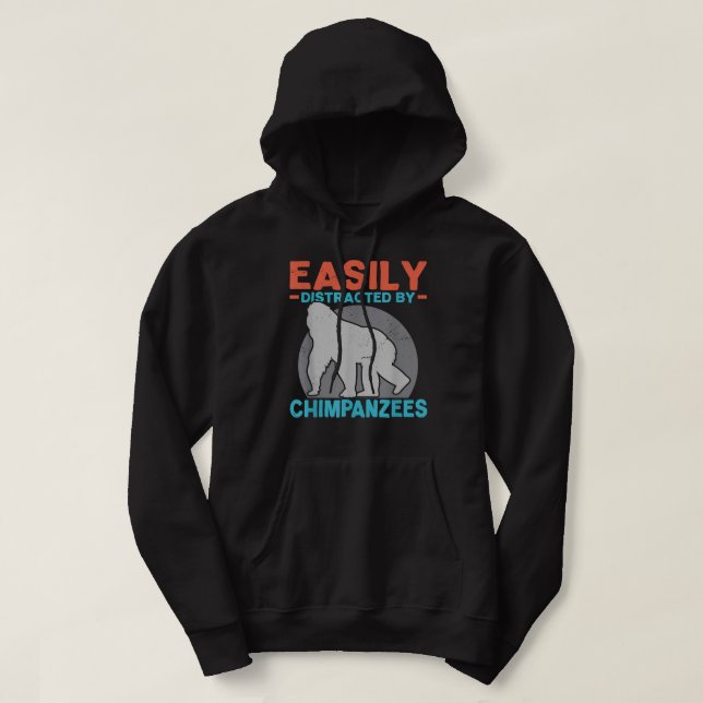 Sudadera Distraído Fácilmente Por Los Chimpancés Chimp Monk (Diseño del anverso)