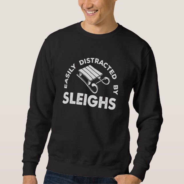 Sudadera Distraído Fácilmente Por Los Sleighs Perro 1 (Anverso)