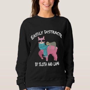 Sudadera Distraído Fácilmente Por Sloth Y Lama