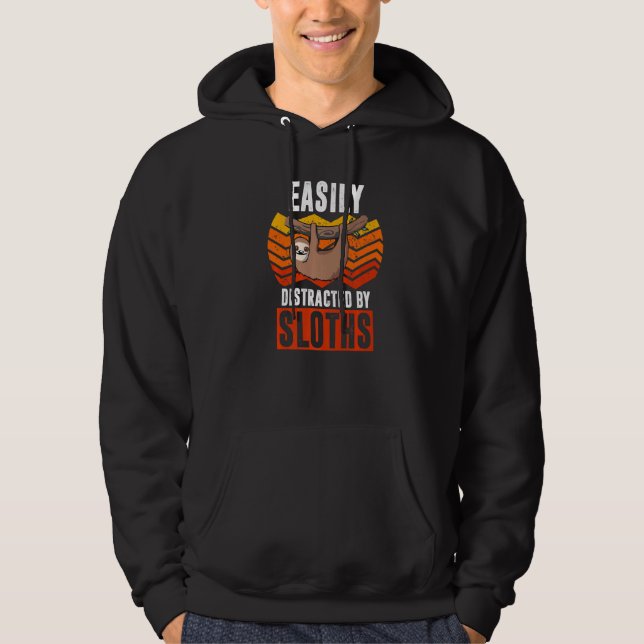 Sudadera Distraído Fácilmente Por Sloths Funny Sloth Cute A (Anverso)