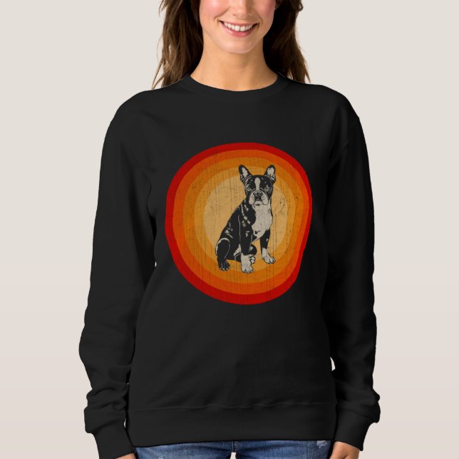 Sudadera Distressed Boston Terrier  Retro Style (Anverso)