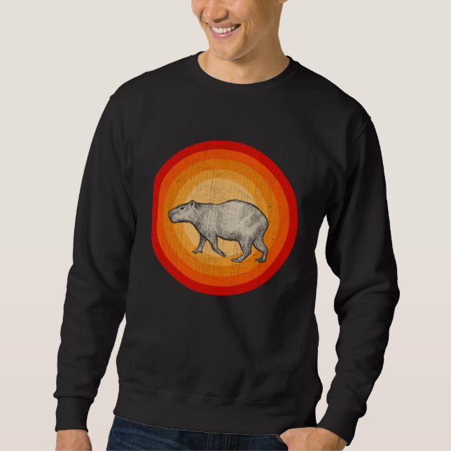Sudadera Distressed Capybara  Retro Style (Anverso)