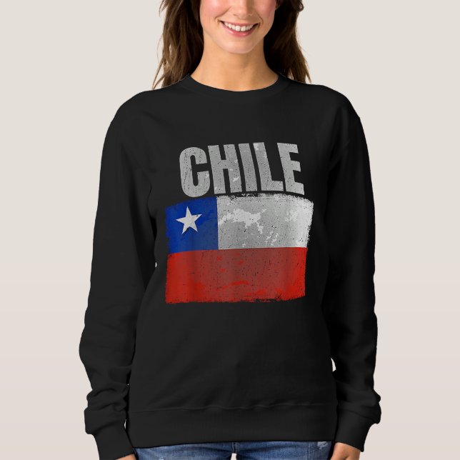 Sudadera Distressed Chile Flag Graphic for Men Women Hispan (Anverso)
