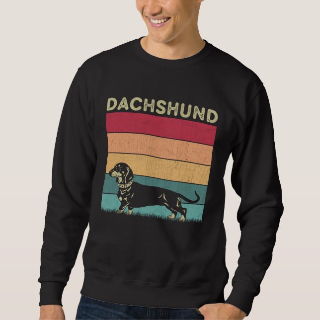 Sudadera Distressed Dachshund Dog  Boys Girls Retro Style D (Anverso)