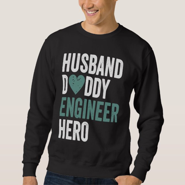 Sudadera Distressed Engineer  Husband Daddy Engineer Hero (Anverso)