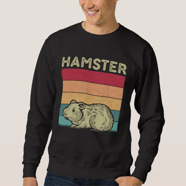 Sudadera Distressed Hamster  Boys Girls Retro Style Hamster (Anverso)