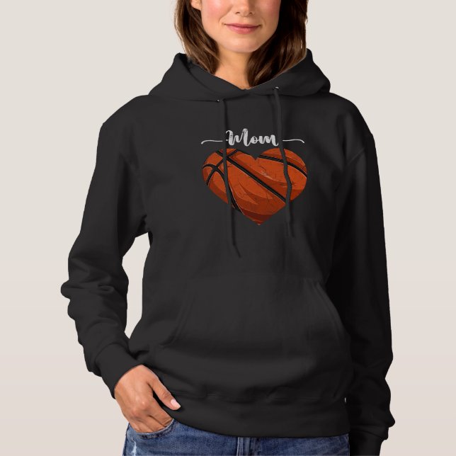 Sudadera Distressed Heart Basketball Mom Heart Cute Mother  (Anverso)