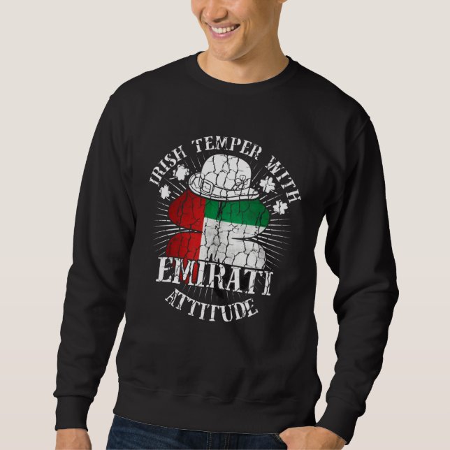 Sudadera Distressed Irish Emirati Attitude Patriotic Shamro (Anverso)