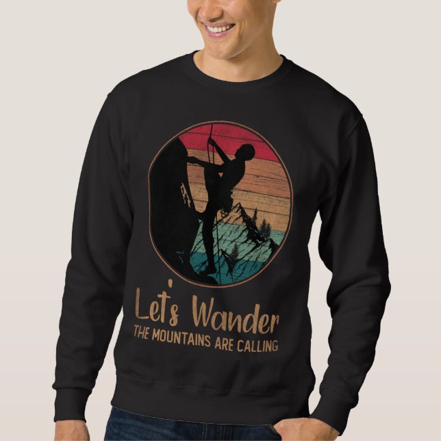 Sudadera Distressed Let s Wander Mountains Are Calling (Anverso)
