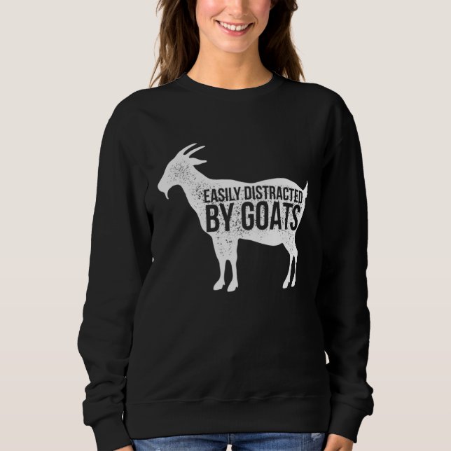 Sudadera Distressed Quote Easily Distracted Retro Goats (Anverso)