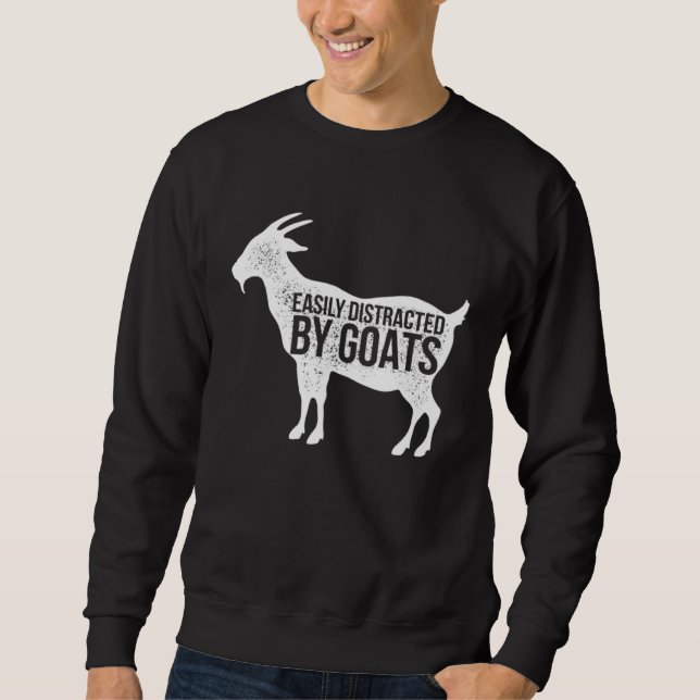 Sudadera Distressed Quote Easily Distracted Retro Goats (Anverso)
