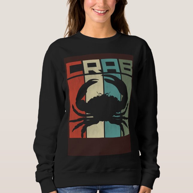 Sudadera Distressed Retro Crab Graphic Seafood & Crab (Anverso)