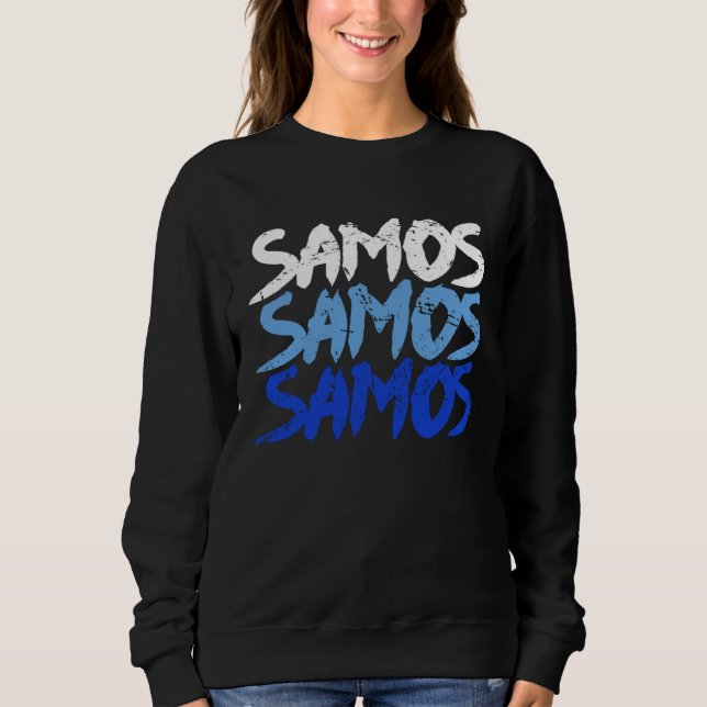 Sudadera Distressed Samos Greece  North Aegean Greek Island (Anverso)