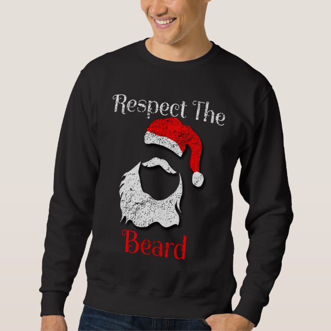 Sudadera Distressed Santa Claus Respect The Beard (Anverso)