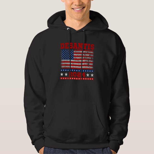 Sudadera Distressed Style American Flag Desantis 2024 (Anverso)