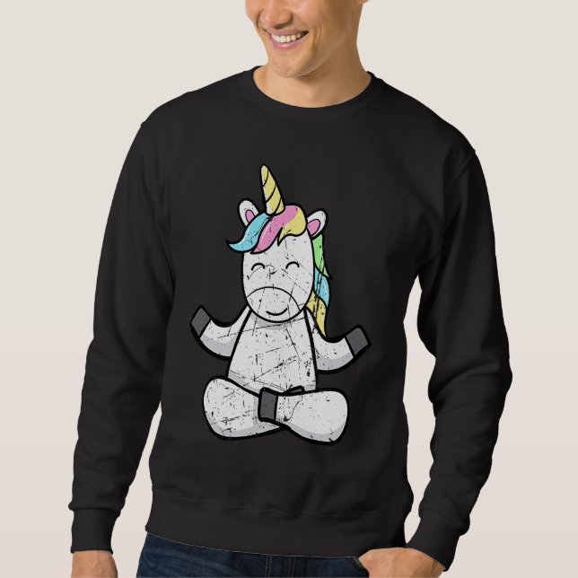 Sudadera Distressed Unicorn Yoga Meditation Relaxing Unicor (Anverso)