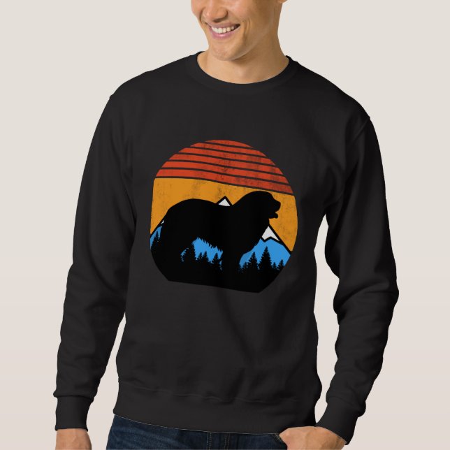 Sudadera Distressed Vintage Sunset Happy Bernese Mountain D (Anverso)