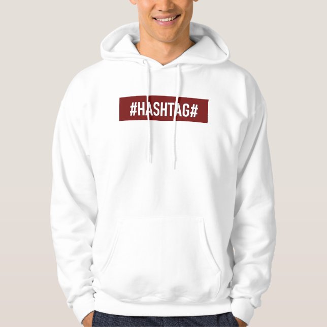 Sudadera DistrictOne Blanco Hombre “#HASHTAG# " (Anverso)