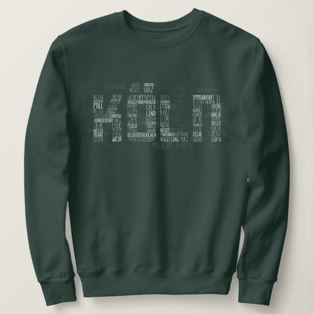 Sudadera Distrito de Colonia Word Art, Stadtteile Köln (Anverso del diseño)