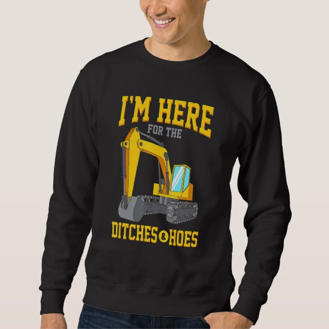 Sudadera Ditches Hoes Trabajador De Construcción Backhoe Bu (Anverso)