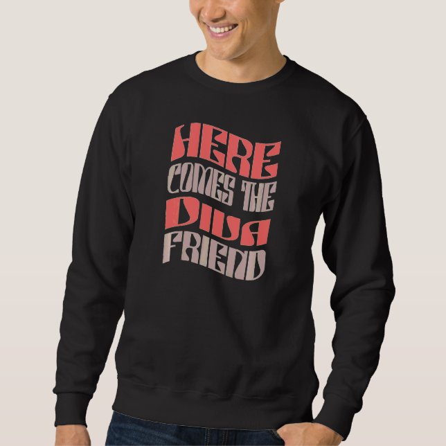 Sudadera Diva amiga retro para mujeres, conjunto de soltera (Anverso)