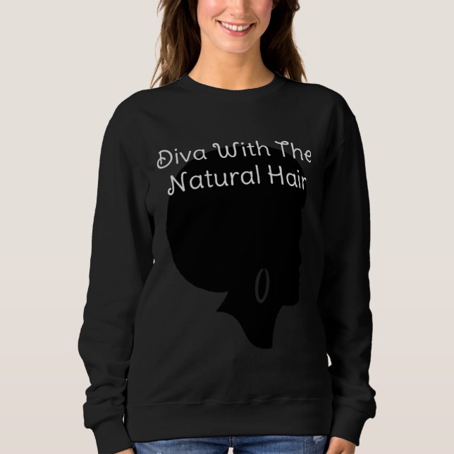 Sudadera Diva With Natural Hair African American Black Wome (Anverso)