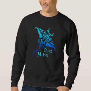 Sudadera Dive Maui Hawaii Vintage Retro Tribal Stingray Vac