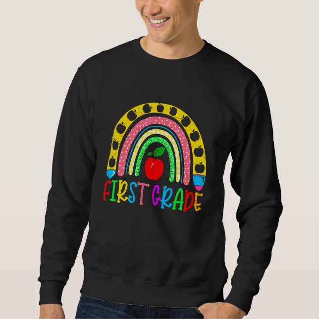 Sudadera Diversión 1er Grado Arcoíris De Regreso A La Escue (Anverso)
