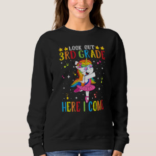 Sudadera Diversión Alerta 3er Grado Aquí Vengo Unicornio De