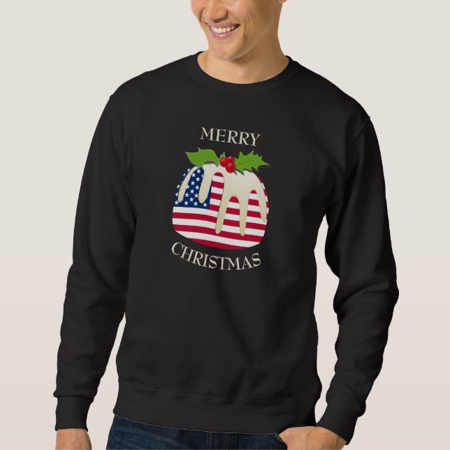 Sudadera Diversión | AMERICANO | Navidades Plum Pudding T-S (Anverso)