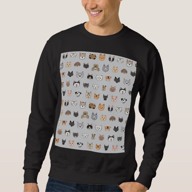 Sudadera Diversión animal: perros gatos mezcla de doodle (Anverso)