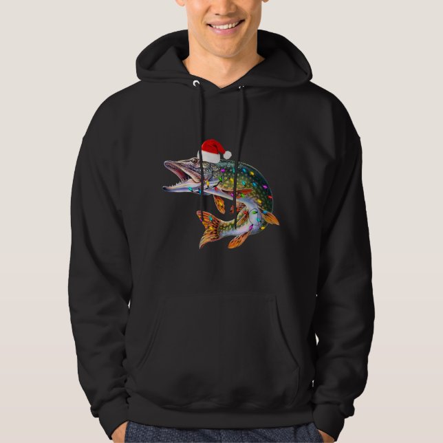 Sudadera Diversión de árbol de navidad de lucio del norte i (Anverso)