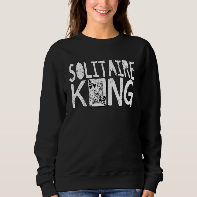Sudadera Diversión de juegos de cartas Solitaire King (Anverso)
