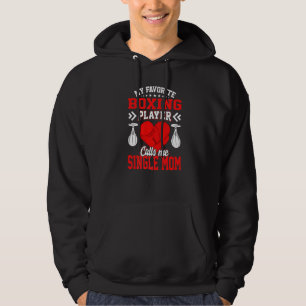 Sudadera Diversión de mi jugador de boxeo favorito me llama