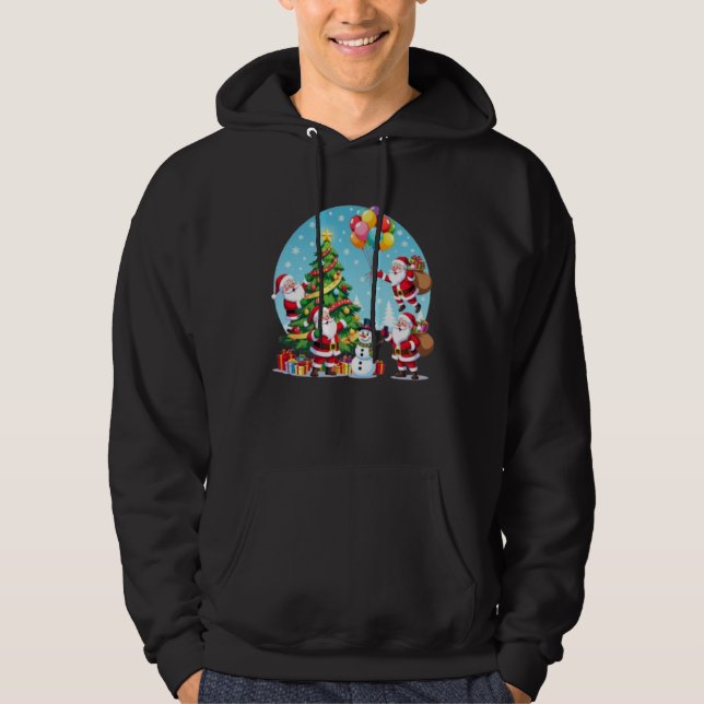 Sudadera **“Diversión de Navidad con Multi-Santa – Transpar (Anverso)