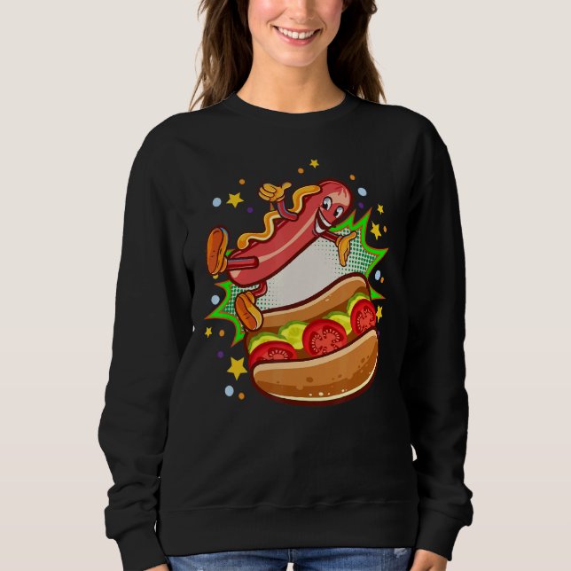Sudadera Diversión de perro caliente I comida rápida salchi (Anverso)