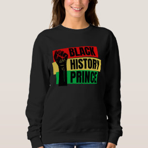 Sudadera Diversión familiar del príncipe de la historia neg