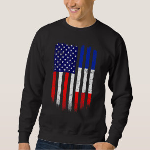 Sudadera Diversión Francia Bandera Estadounidense Hombres H