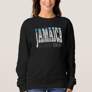 Sudadera Diversión Jamaica Queens Nueva York con Mapa de Me