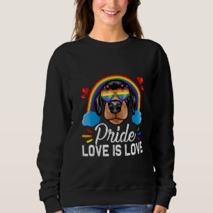 Sudadera Diversión Lgbt Orgullo Amor Arcoiris Dachshund Per