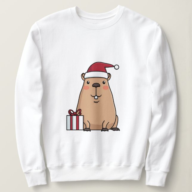 Sudadera Diversión navideña de Santa Capybara (Anverso del diseño)