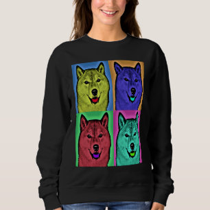 Sudadera Diversión Retro Shiba Inu Lindo Pop