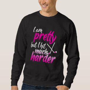 Sudadera Divertida Chica de hockey sobre hierba golpea con 